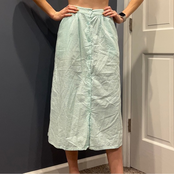 Vintage Bedford Fair Striped Button Down Midi Dress - Picture 9 of 16